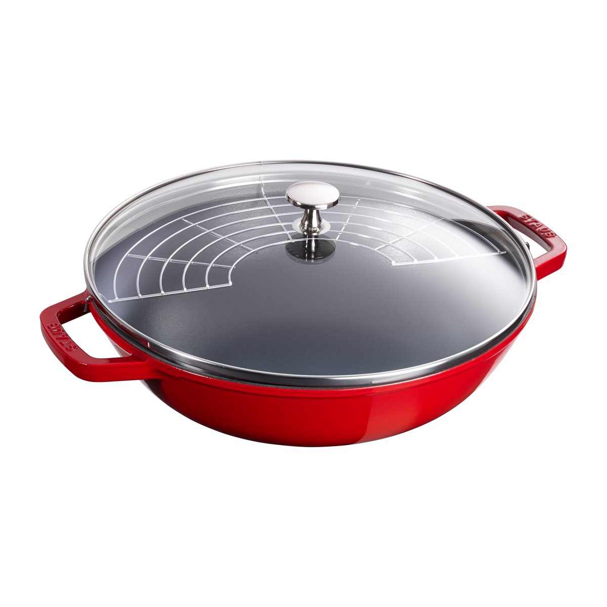 STAUB Wok med glasslokk Ø30 cm 4,4 L Rød