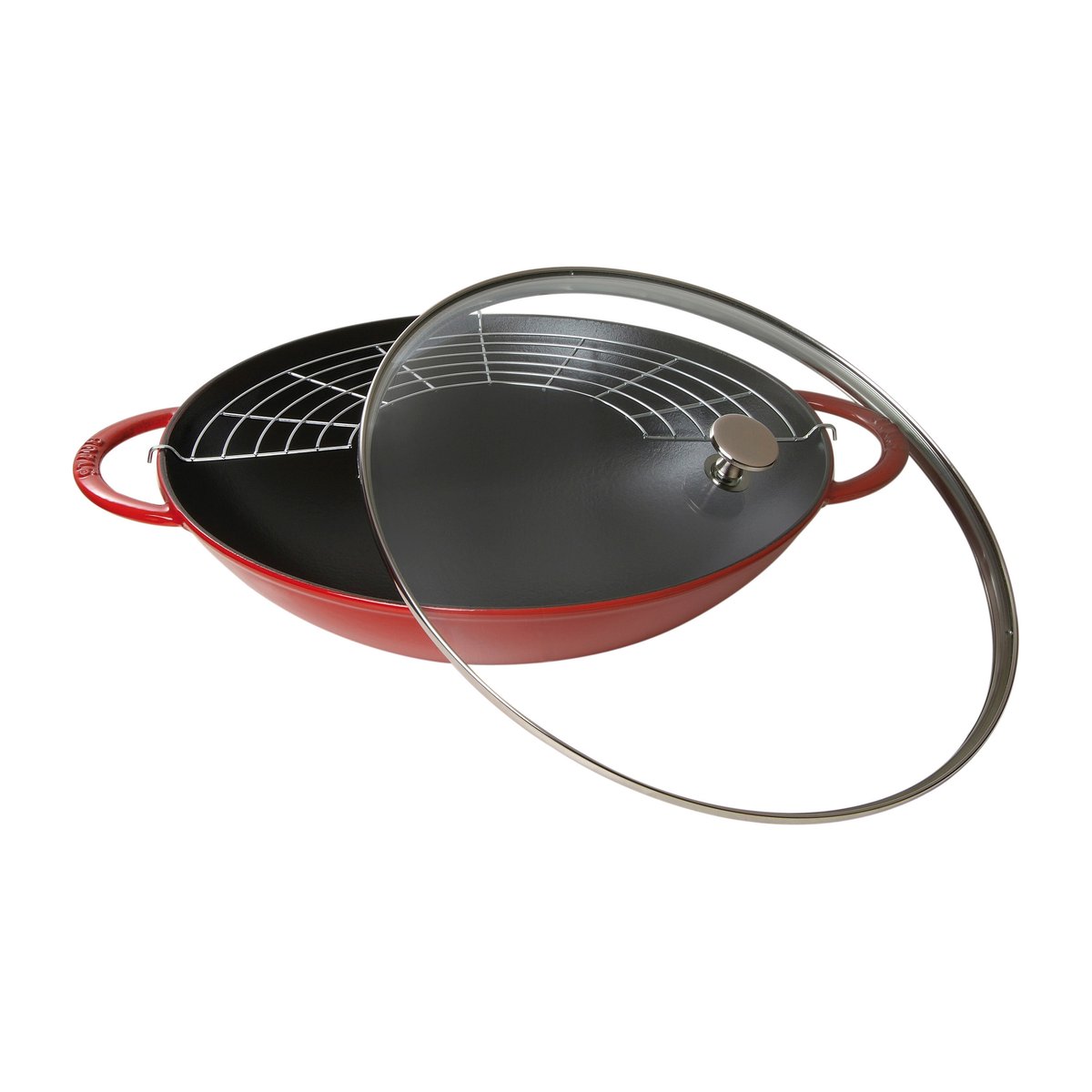 STAUB Wok med glasslokk Ø37 cm 5,7 L Rød