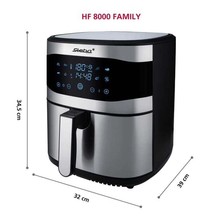 Steba HF8000 Family airfryer 8 L, Rustfritt stål Steba