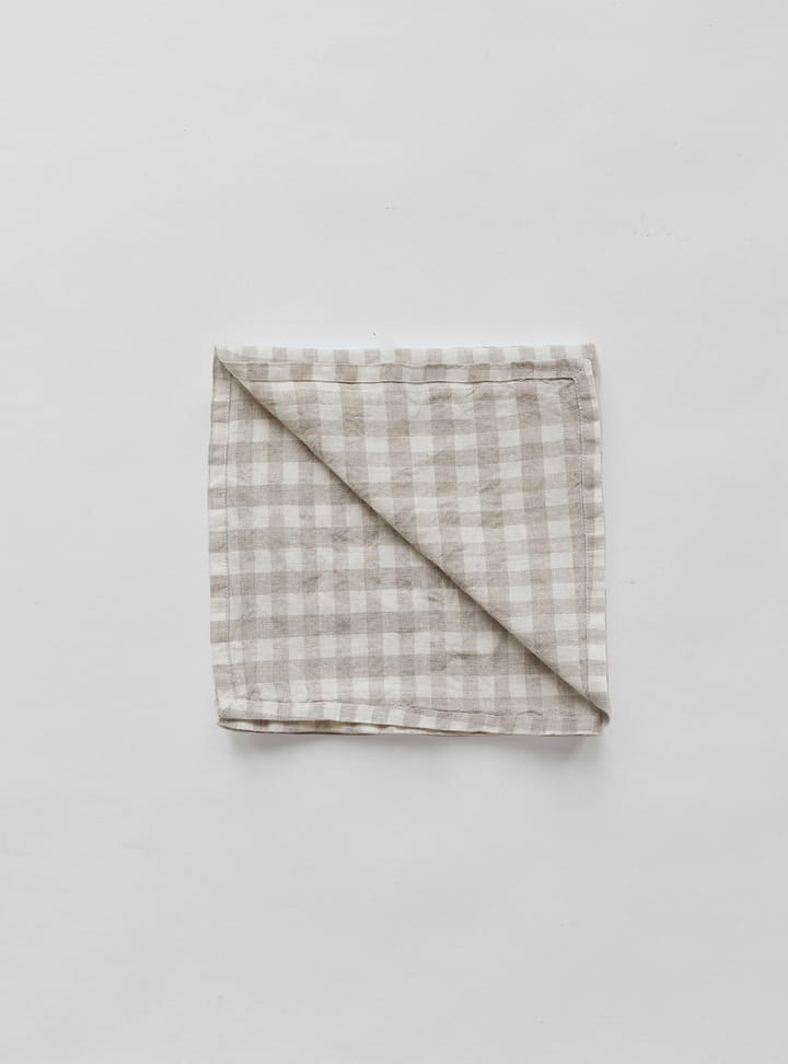 Gingham rutete linserviett 45x45 cm, Natural Tell Me More