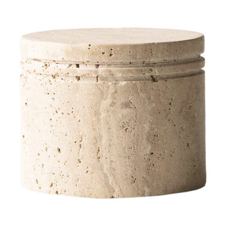 Travertine boks med lokk - Ø 13 cm - Tell Me More