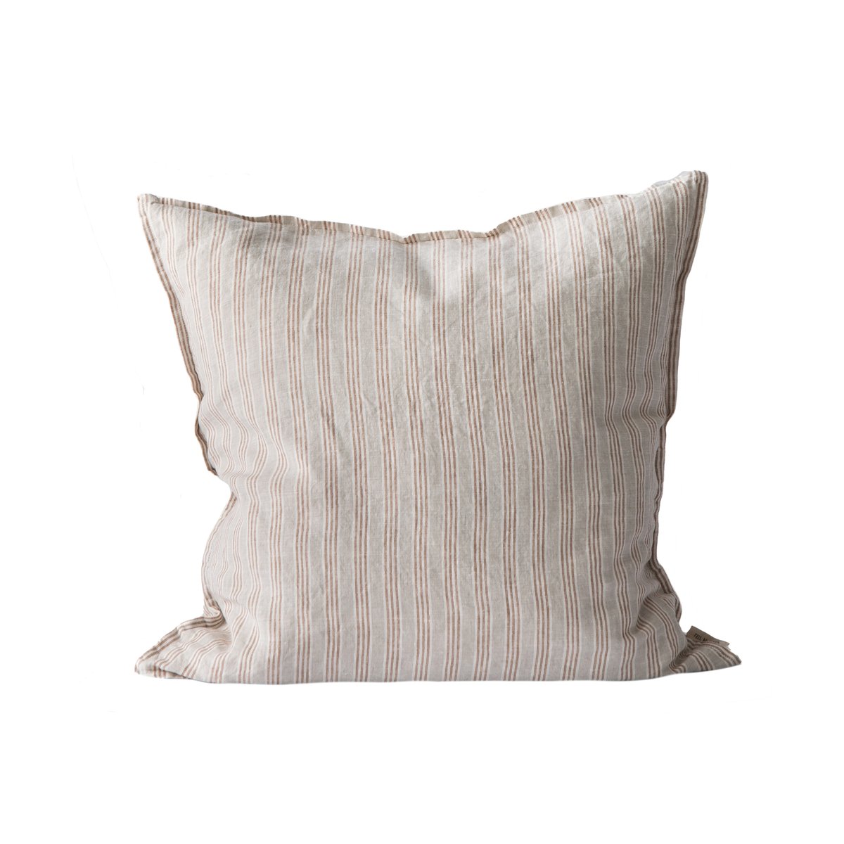 Tell Me More Washed linen putetrekk 50 x 50 cm Hazelnut stripe