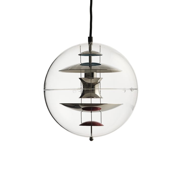 VP Globe taklampe Ø 28 cm, Chrome-red-blue Verpan