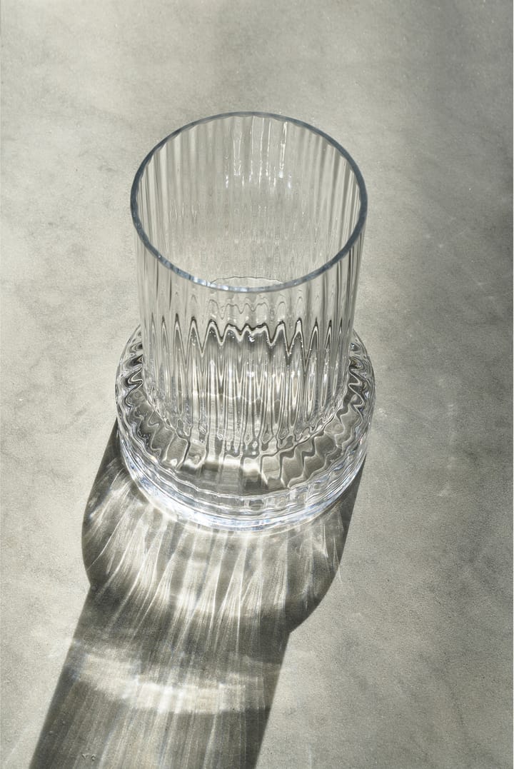 Hvils glassvase riflet Ø21 cm, Clear Villa Collection