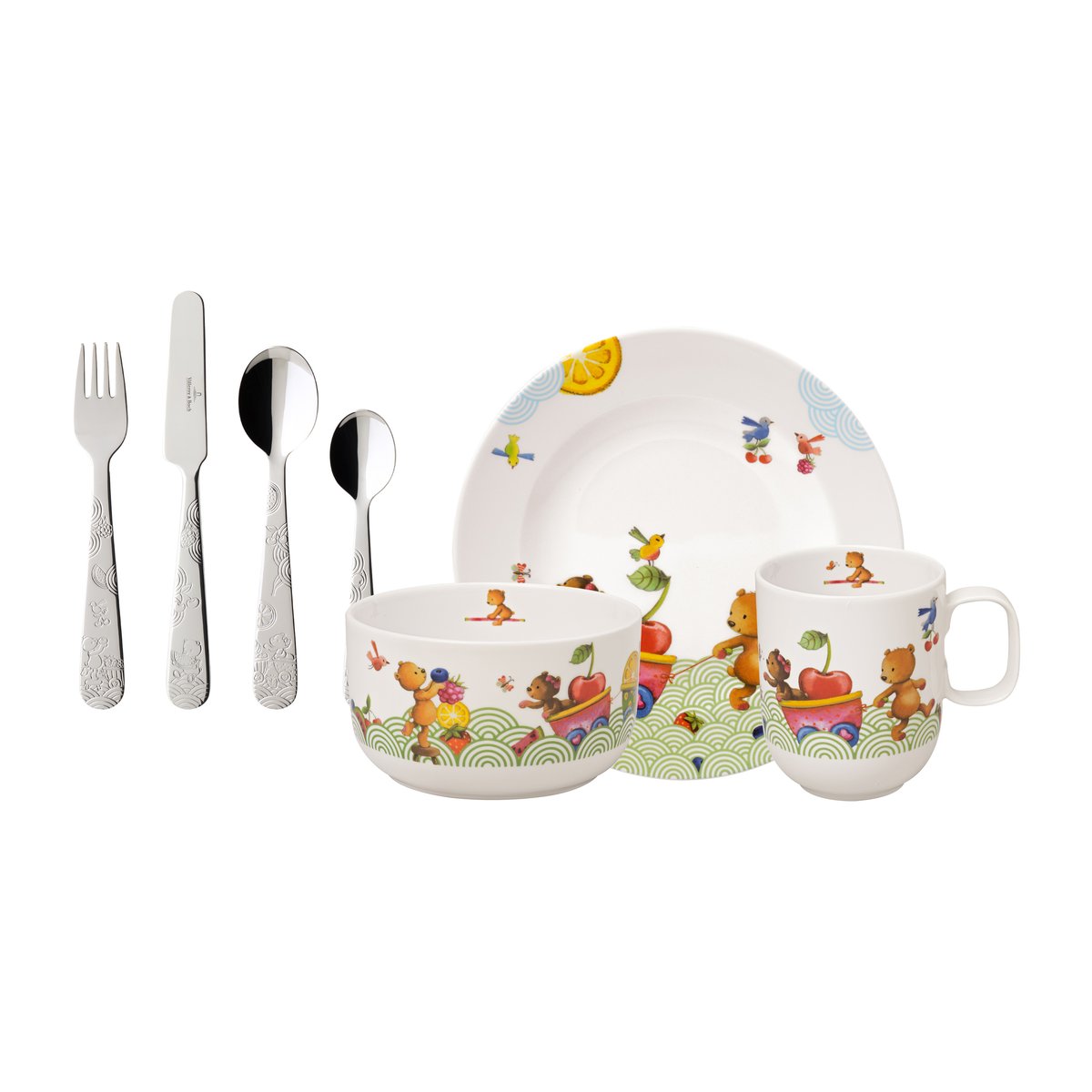 Villeroy & Boch Hungry as a Bear barneservise og bestikk 7 deler