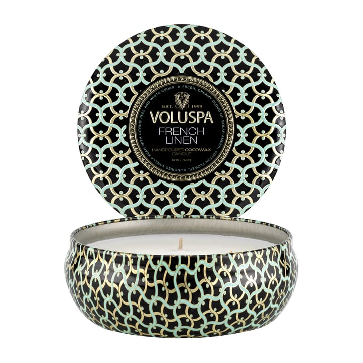 Maison Noir 3-wick Tin duflys 40 timer - French Linen - Voluspa