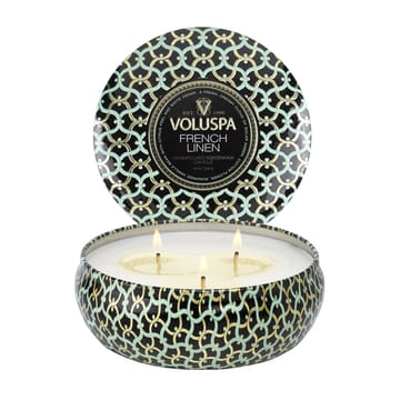 Maison Noir 3-wick Tin duflys 40 timer - French Linen - Voluspa