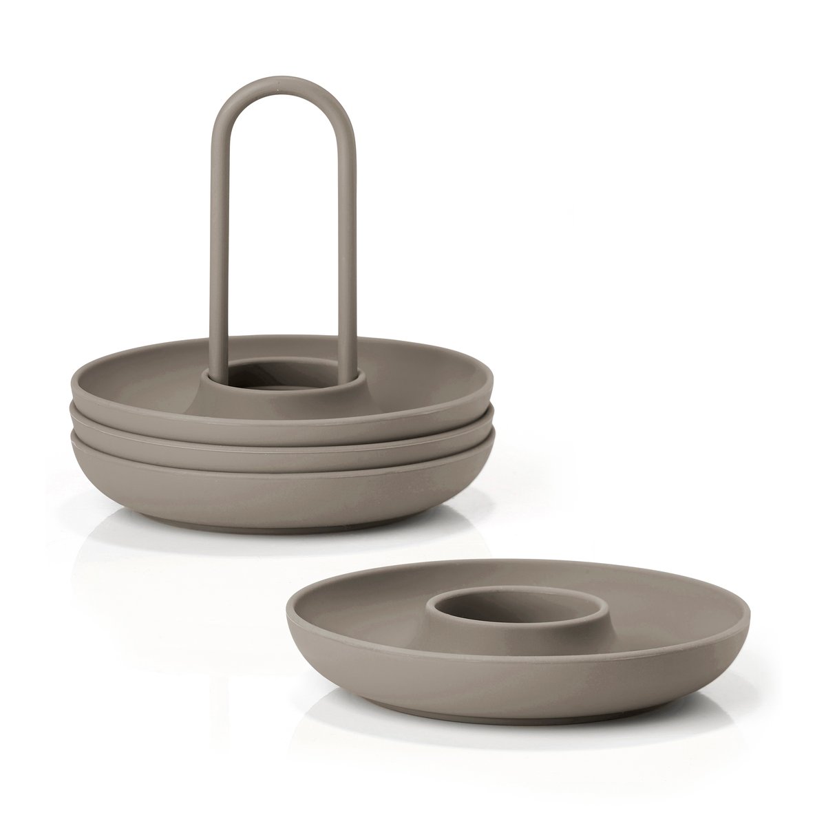 Zone Denmark Singles eggeglass 4 -pack med beholder Taupe